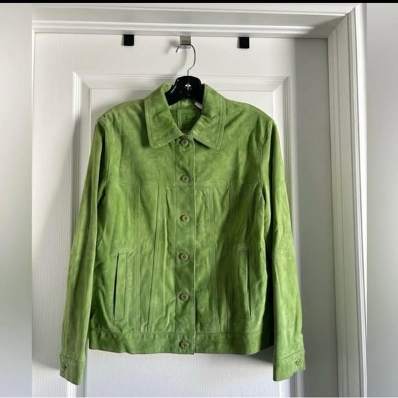 Jackets & Blazers - Green Suede Women's Jacket